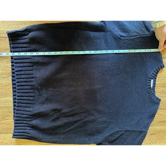 IZOD Vtg Navy Blue Chunky Sweater Size Medium - Picture 5 of 5